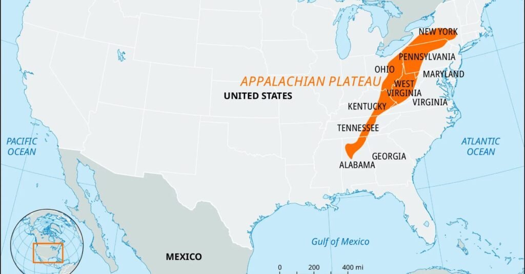 Appalachian Mountains map